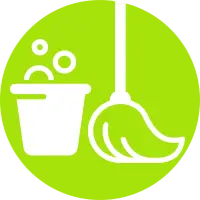 Easy clean up icon with mop and bucket